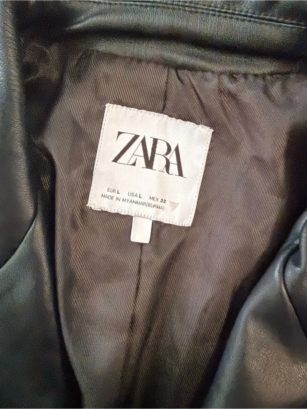 Zara Men’s Faux Leather Blazer Black Size Large Single Button Jacket